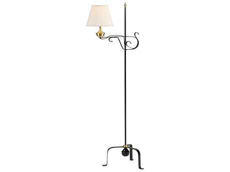 Wildwood Colonial Blacksmith Off White Linen Floor Lamp