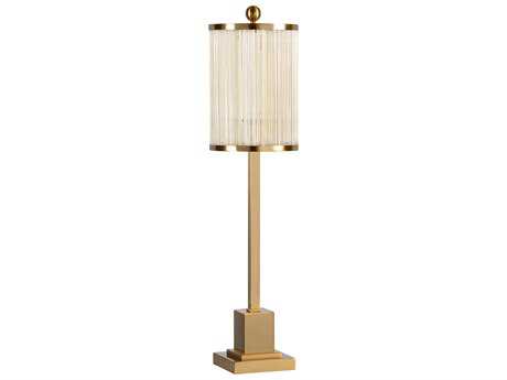 Wildwood Park Avenue Tarnished Brass Clear Glass Metal Buffet Lamp