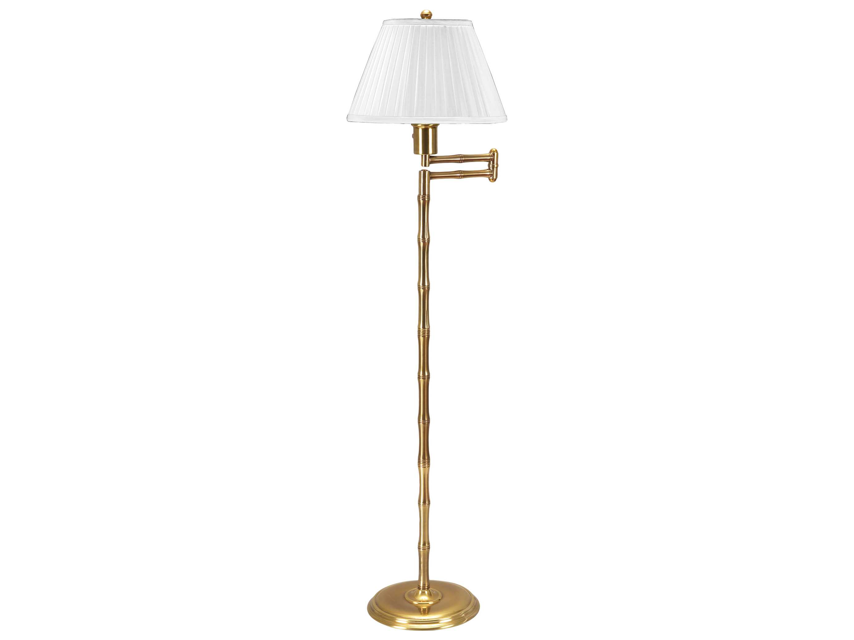 Wildwood Lamps Pearson Brass Bamboo Swing Arm Gold Toned Brass Floor Lamp | WL650723
