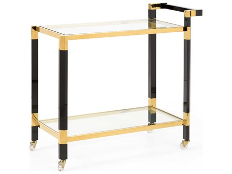 Wildwood Boulevardier Glass Clear Gold Black Bar Cart
