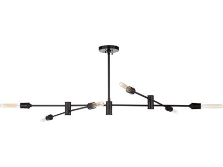Wildwood Pluton 6-Light Satin Black Linear Island Pendant
