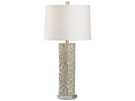 Wildwood Madie Grey Silver White Linen Buffet Lamp