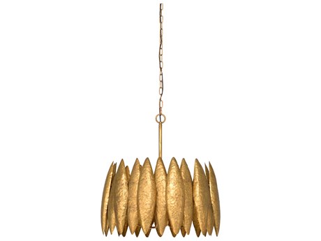 Wildwood Ryland 4-Light Antique Gold Leaf Candelabra Drum Chandelier