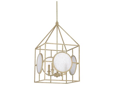 Wildwood Duxberry 4-Light Aged White Clear Candelabra Chandelier