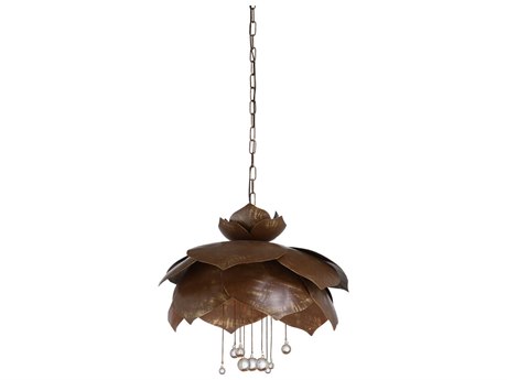 Wildwood Droplet 6-Light Brown Gold Clear Pendant