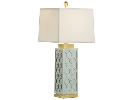 Wildwood Portico Mint Glaze Off White Silkette Green Buffet Lamp
