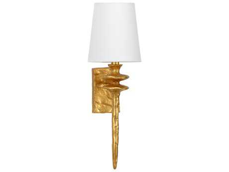 Wildwood Saxon 1-Light Antique Gold Leaf Wall Sconce