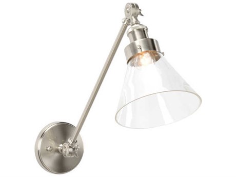 Wildwood Lamps Brushed Nickel Clear, Swing Arm Light