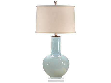 Wildwood Cayden Pale Blue Off White Linen Buffet Lamp