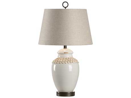 Wildwood Salerno Aged Cream Natural Linen White Buffet Lamp