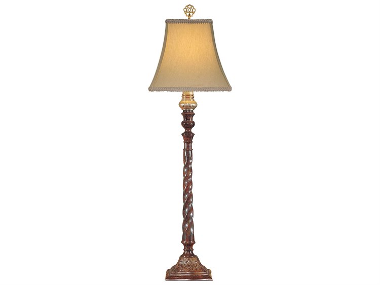 Wildwood Perfect Twist Brown Tan Silkette Brass Buffet Lamp