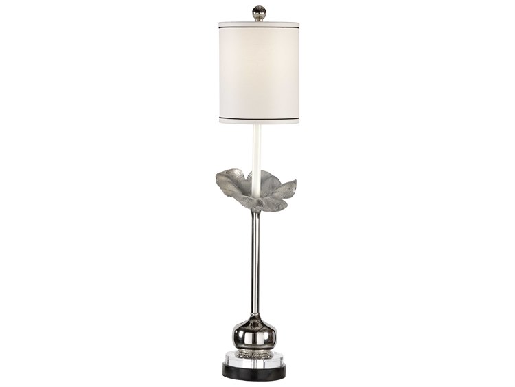 Wildwood Zoey Polished Nickel Off White Linen Buffet Lamp