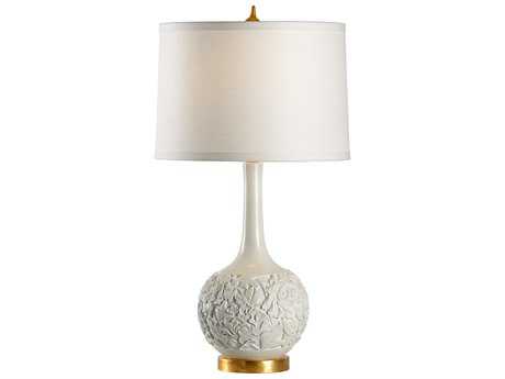 Wildwood Edith Oyster Whitewashed Ivory Linen Buffet Lamp