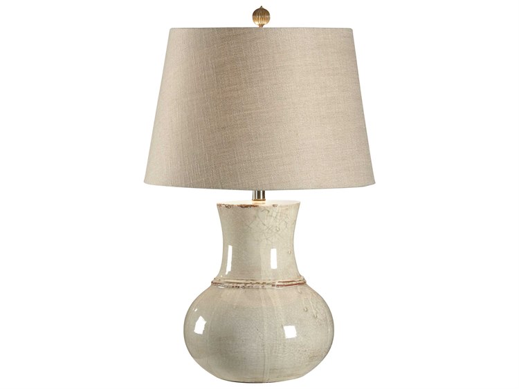 Wildwood Modena Old White Natural Linen Buffet Lamp