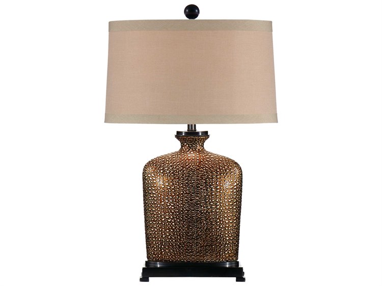 Wildwood Bradford Bronze Glaze Tan Linen Buffet Lamp