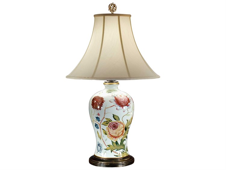 Wildwood Lamps Acrylic On Porcelain Bold Flowers Table Lamp | WL46673