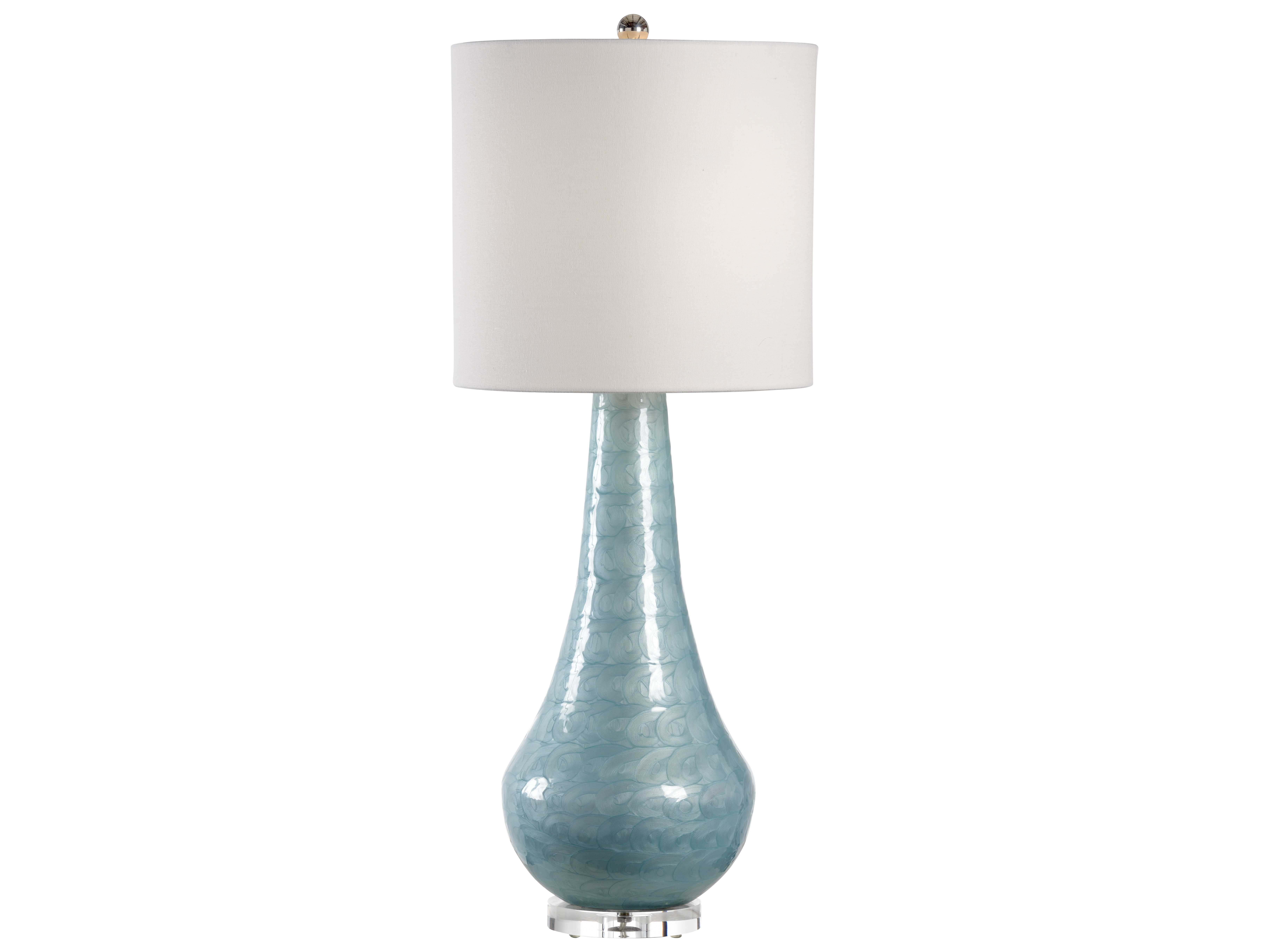 Wildwood Lamps Aqua Blue Enamel Swirls Table Lamp