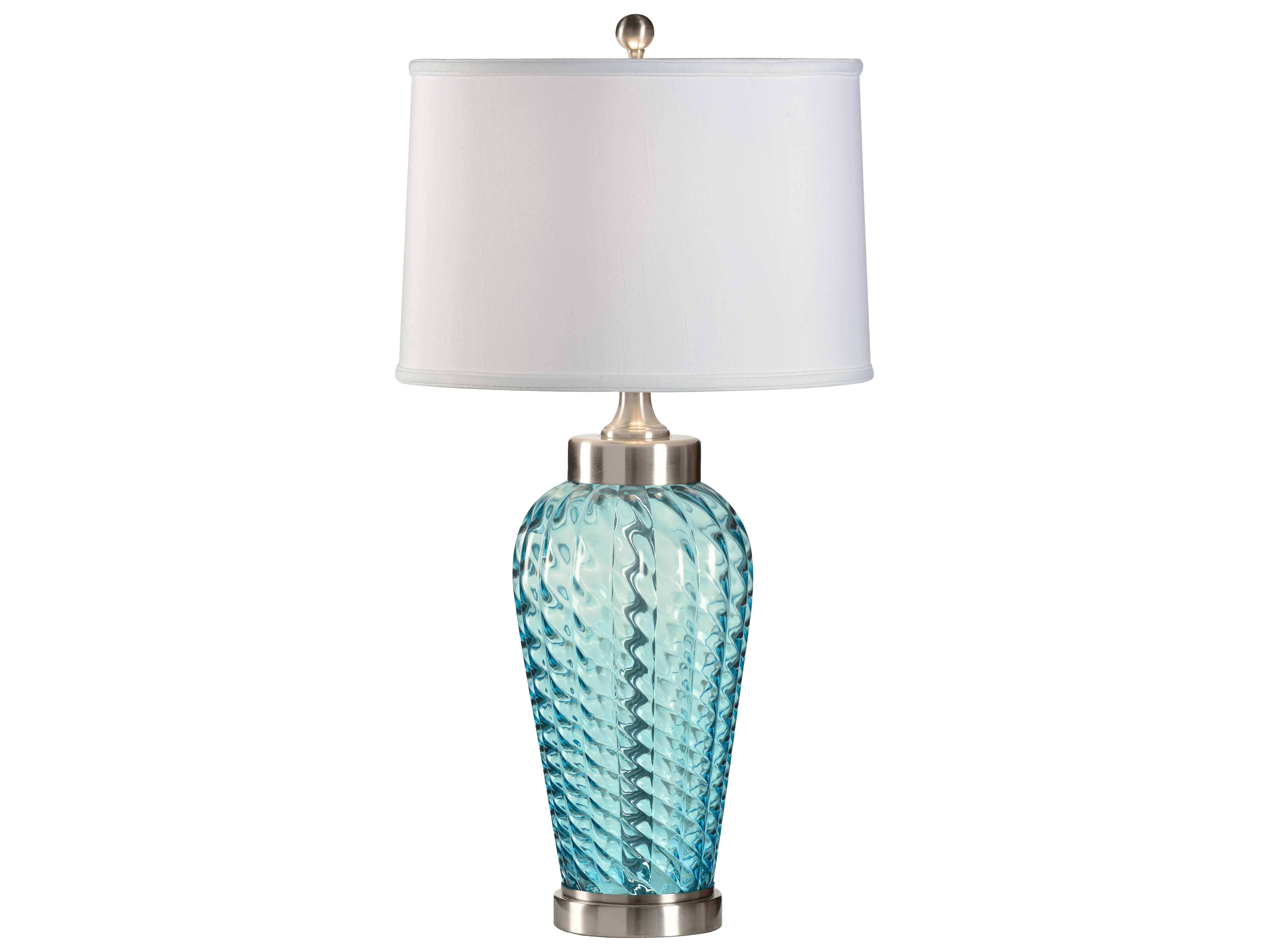 Wildwood Lamps Glass Brushed Nickel Accents Crinkle Glass Buffet Lamp