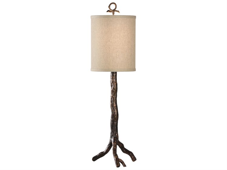 Wildwood Oakley Old Bronze Natural Linen Buffet Lamp