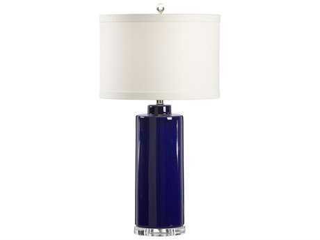Wildwood Edith Royal Blue Cream Linen Buffet Lamp