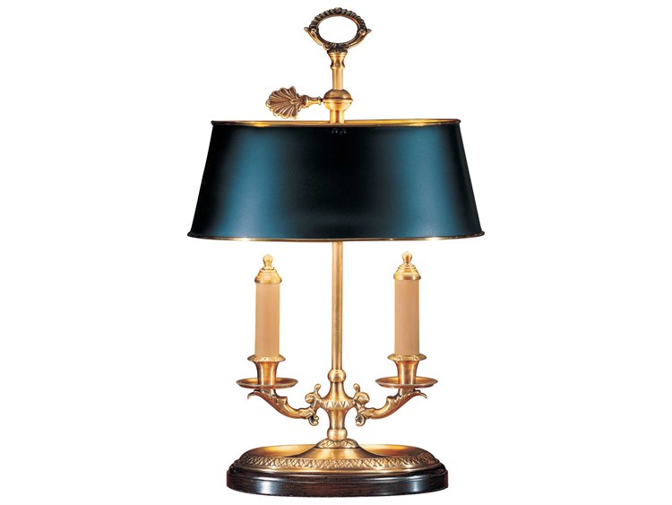 vintage solid brass double light table lamp