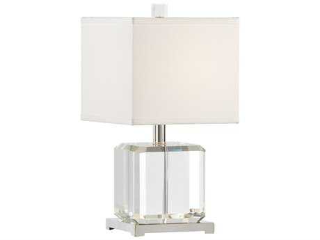 Wildwood Mini Me Clear Off White Silkette Silver Table Lamp