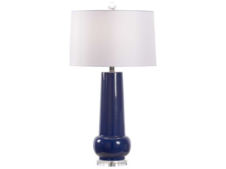 Wildwood Classic Blue White Silkette Clear Buffet Lamp