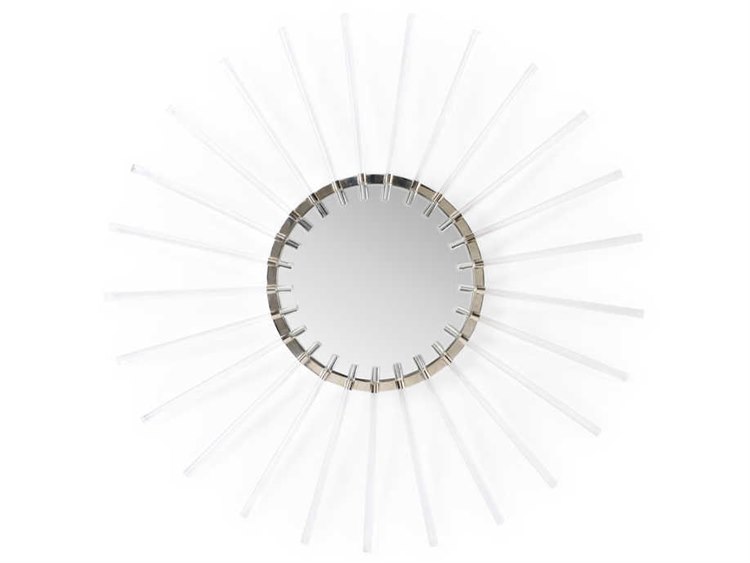 Wildwood Lamps Adriana Polished Nickel Clear 52 Wide Round Wall Mirror Wl301600