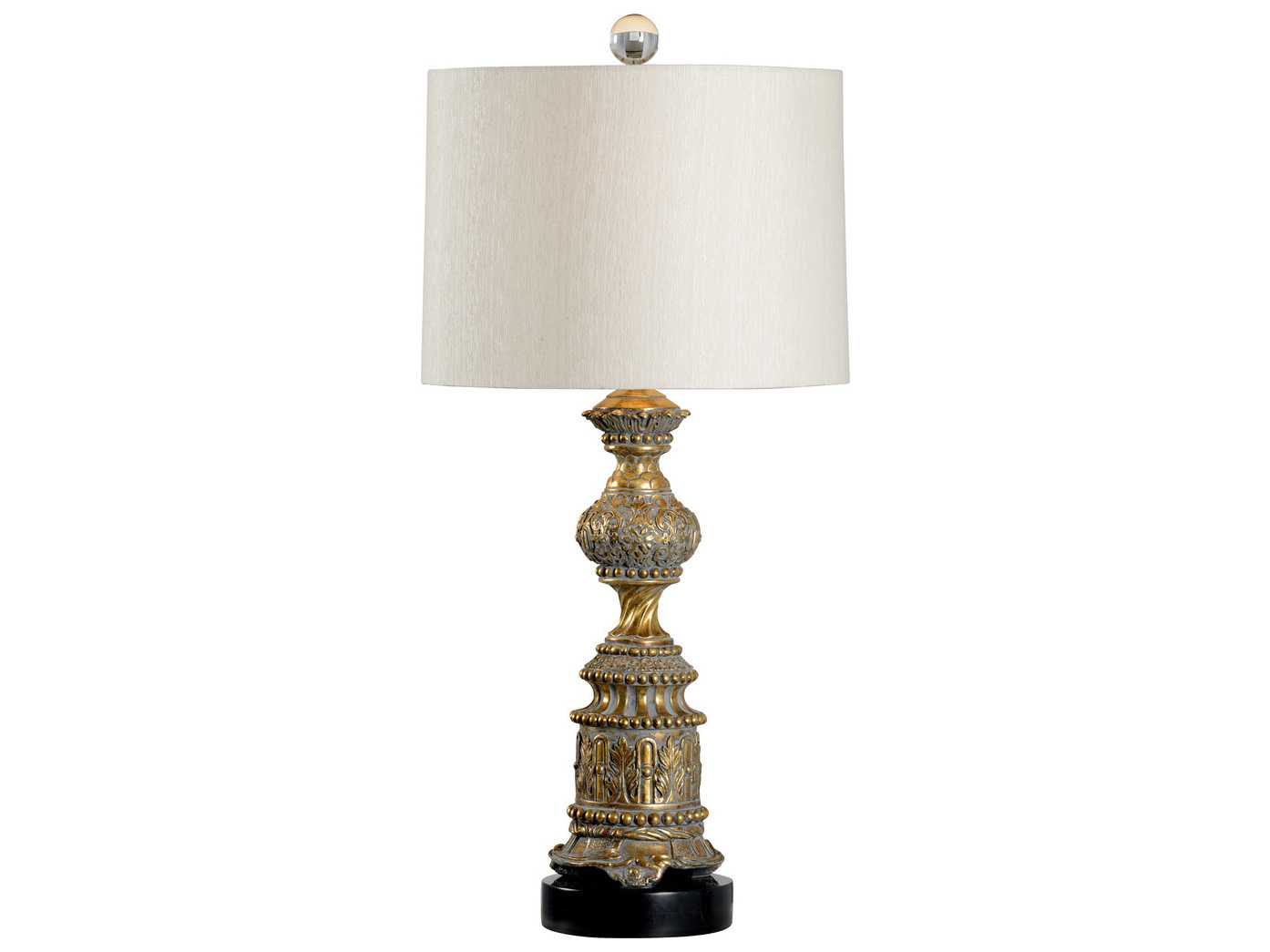 Gold Buffet Lamps In Dining Room