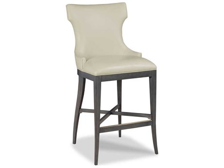 Woodbridge Addison Leather Hardwood Charcoal Bar Stool