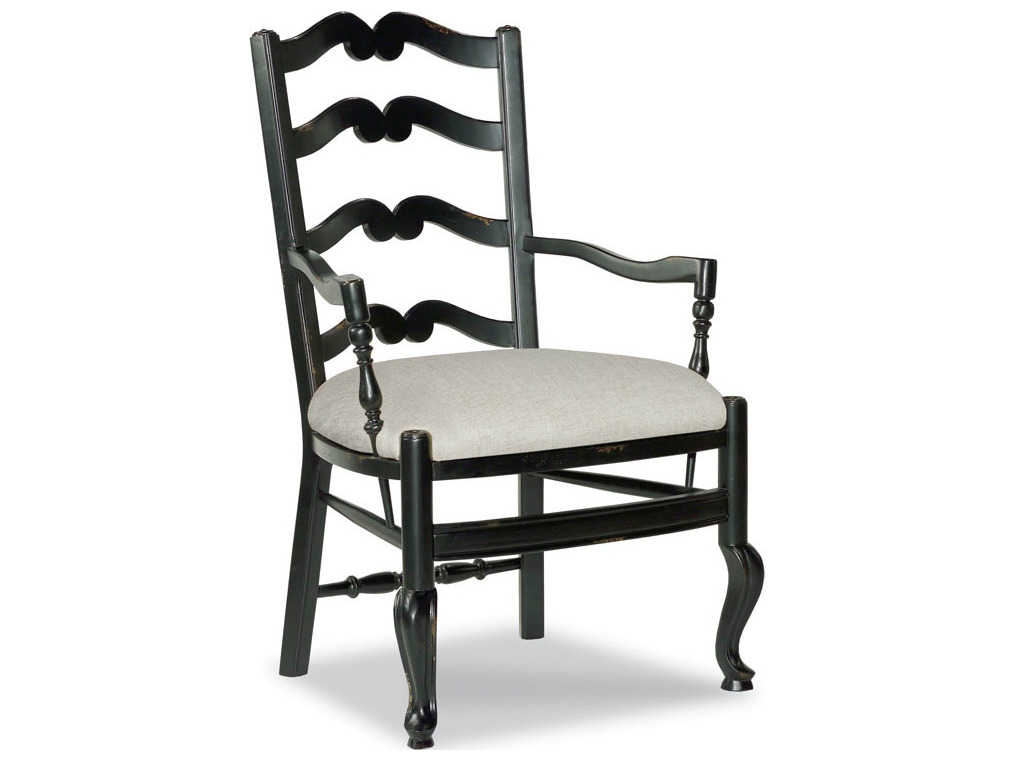 Woodbridge Furniture Antique Black Arm Dining Chair ...