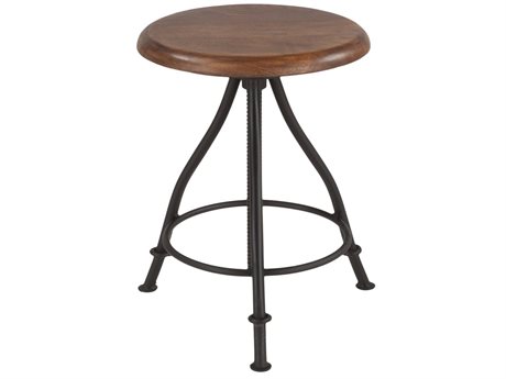 World Interiors Artezia Adjustable Teak Wood Walnut Bar Stool