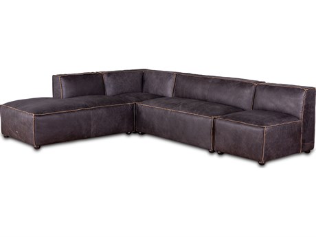 World Interiors Chiavari Leather Sectional Sofa