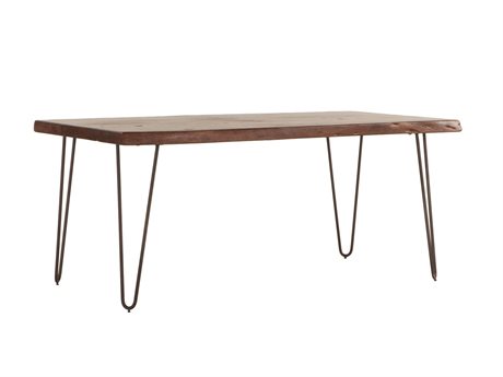 World Interiors Grandby Rectangular Wood Walnut Antique Zinc Dining Table