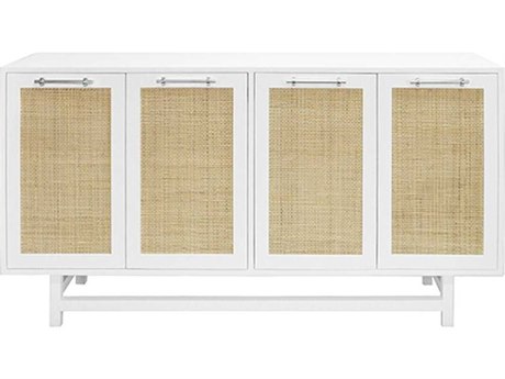 Worlds Away 70" Matte White Nickel Sideboard