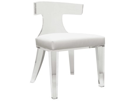 Worlds Away Clear Upholstered Side Dining Chair