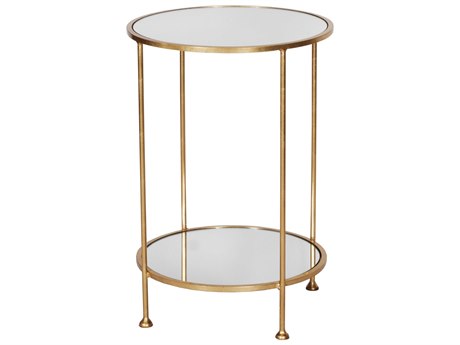 Worlds Away Round Glass End Table