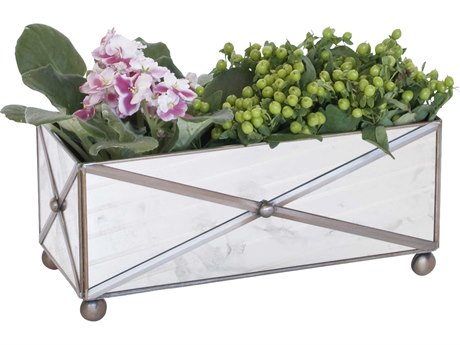 Worlds Away Antique Mirror 12" Planter