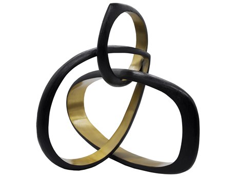 Worlds Away Black / Gold Metal Sculpture