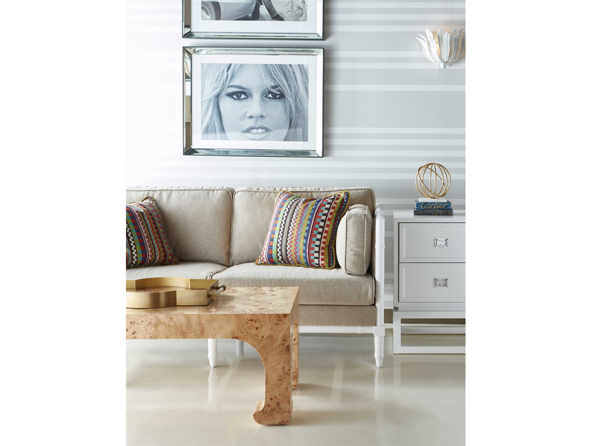 Worlds Away Living Room Set WAAINSLEYWHNLSET