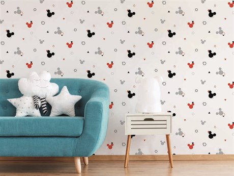 York Wallcoverings Disney Kids Vol-4 Red / Black Disney Minnie Mouse Dots Wallpaper
