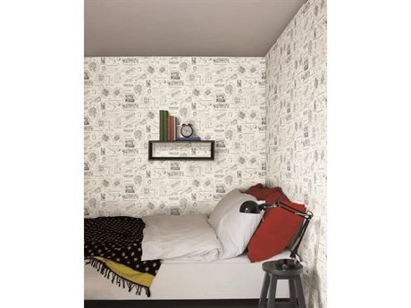 York Wallcoverings Disney Kids Vol-4 Cream Marvels Heroes Schematics Wallpaper