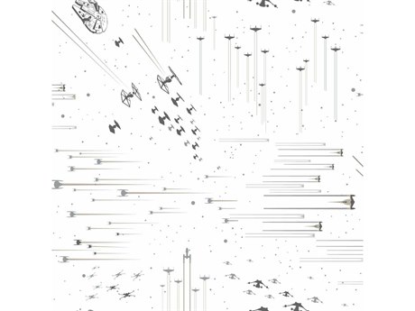 York Wallcoverings Disney Kids Vol-4 Black / White Star Wars - Galactic Battles Wallpaper