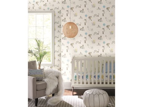 York Wallcoverings Disney Kids Vol-4 Yellow Disney Winnie the Pooh Playmates Wallpaper