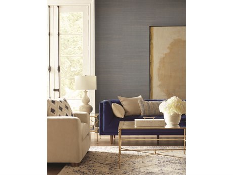York Wallcoverings Grasscloth Resource Library Blue Abaca Weave Wallpaper