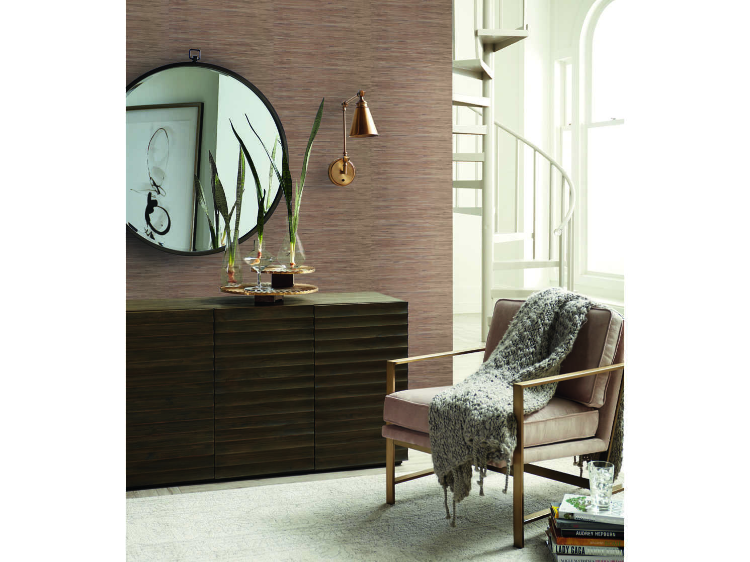 York Wallcoverings Grasscloth Resource Library Brown Lustrous Grasscloth  Wallpaper | YWRN1057LW