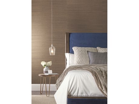 York Wallcoverings Grasscloth Resource Library Golden / Charcoal Multi Grass Wallpaper