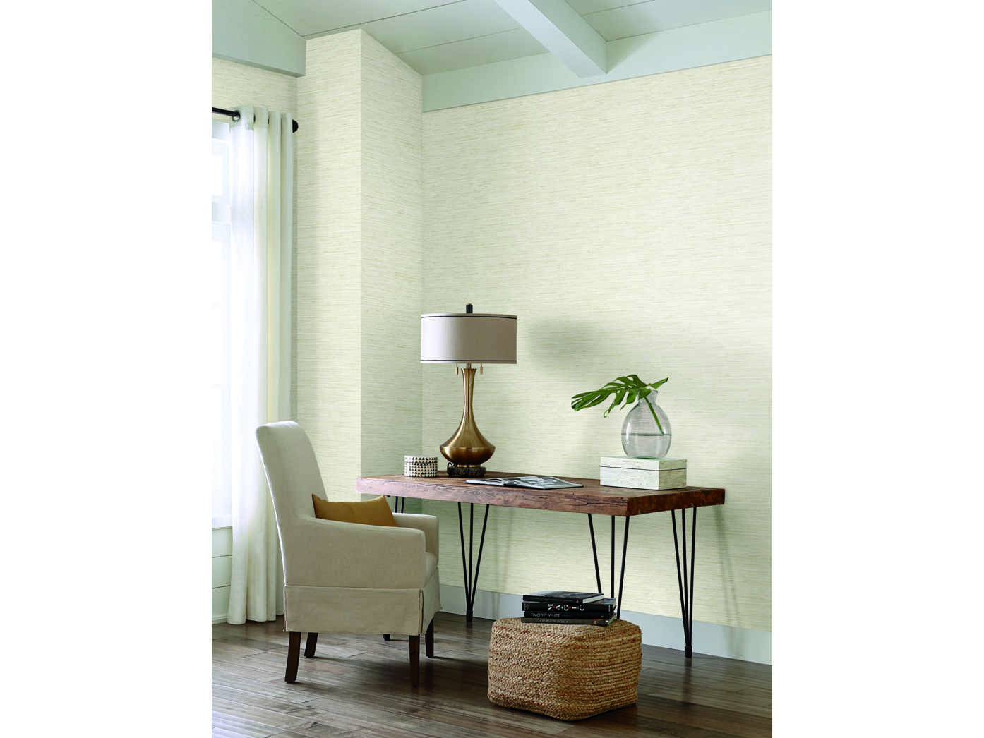 York Wallcoverings Grasscloth Resource Library White / Off Whites Grasscloth  Wallpaper | YWWB5501