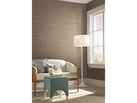 York Wallcoverings Grasscloth Resource Library Sand / Silver Lustrous Grasscloth Wallpaper
