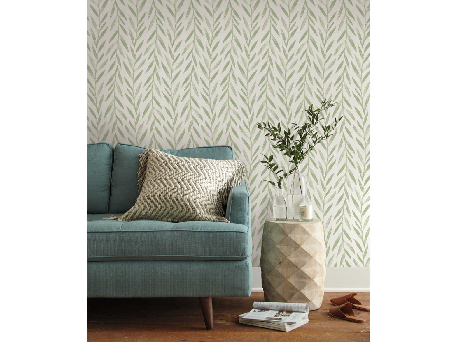 York Wallcoverings Magnolia Home Peel & Stick Green Willow Wallpaper